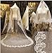 SYAYA Wedding Bride Veil With Lace At Edge For Wedding Party 1 Tie, Halloween Tulle Bridal Veil for Bachelor Party WV-2 (White, 1000cm/ 393 Inch)