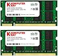 Komputerbay 4GB Kit (2GBx2) DDR2 800MHz (PC2-6400) CL6 SODIMM 200-Pin 1.8v Notebook Laptop Memory Modules with Lifetime Warranty