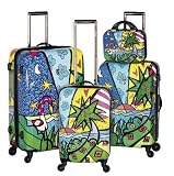 Heys USA Luggage Britto Palm Hard Side 4 Piece Luggage Set