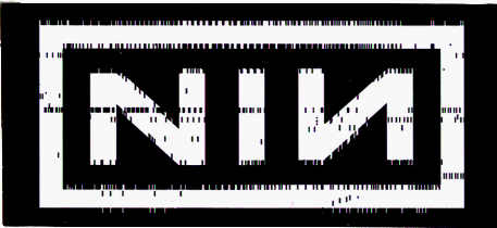 Nine Inch Nails - Black & White Rectangle Punchcard NIN Logo - Sticker / Decal
