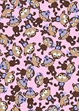 SheetWorld Fitted Pack N Play (Graco Square Playard) Sheet - Monkeys Pink - Made In USA