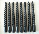 8er Set Kerzen, gedreht, durchgef&auml;rbt, schwarz, 22cm
