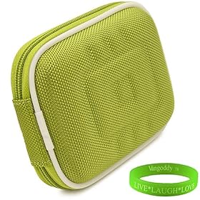 Nylon Green point and shoot digital camera case with Reinforced Zipper and Unique Extra Thick Design to fit all modles of your Nikon COOLPIX L26 or Nikon COOLPIX L25 , and Small Nikon Accessories + Green Vangoddy Bracelet!!!