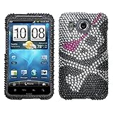 HTC Inspire 4G Rhinestones Protector Cover Case - Cross Bones