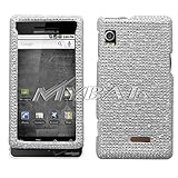Motorola Droid A855 Silver (Diamante 2.0) Protector Cover Full Rhinestones/ ....