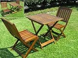 New 3PC Folding Wooden Bistro Patio Table Furniture Set Table & 2 PC Chair