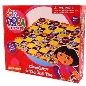 Nickelodeon Checkers & Tic Tac Toe Game Dora