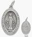 Sterling Silver Miraculous Mary Religious Medal Medallion with Chain