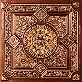 Faux Antique Copper #303 Plastic Ul Rated Ceiling Tile Flat Design Can Be Glue on Clean Smooth Flath Surface, Also Can Glued Over Popcorn Ceiling 24