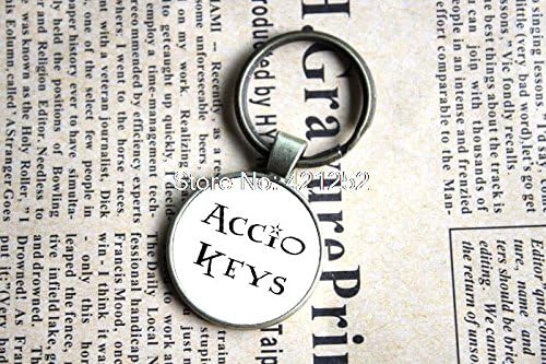 Pretty Lee 2015 Fashion Harry Potter Accio Keys Keychain Keyring Christmas gift