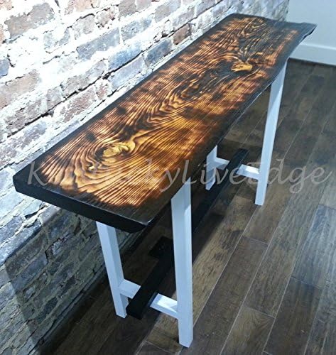 Modern Console Table, Live Edge Console Table, Kentucky Coffee Tree, White Steel, Distressed Wood, Sofa Table, Foyer Table, Reclaimed Wood, Rustic Table