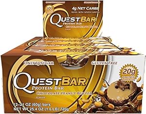 Quest Nutrition Protein Bars, Chocolate Peanut Butter, 2.12 oz,  12 Count