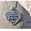 Little hearts pendant: Solomon song. Sterling Silver hand made by best Silversmith in Jerusalem - Modern Hebrew ( 2.9x2.7 cm, comes with Silver Chain or Gold plated Chain)