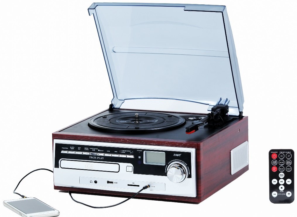 Amazon.com: Crosley CR6008A-BK Tech Turntable with CD Player and ...