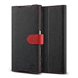 Xperia Z5 レザーケース Lific Saffiano Diary ブック タイプ 手帳型 PU レザー ケース スタンド機能付 for SONY Xperia Z5 SO-01H SOV32 ブラック 【国内正規品】 国内正規品証明書 付