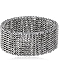 Womens Stainless Steel Mesh Band Ring
