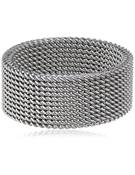 Womens Stainless Steel Mesh Band Ring