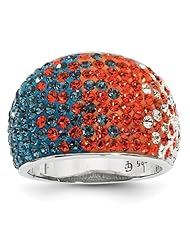 Sterling Silver Swarovski Elements Denver Spirit Domed Ring