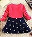 OURS Baby Girls Princess One Piece Flower Dot Dress