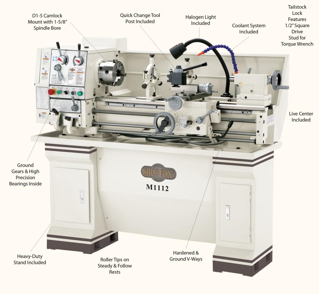 Shop Fox M1112 12Inch by 36Inch Gunsmithing Lathe Power Lathes