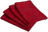 Mahogany Red and Burgundy Jacquard Cotton Scroll Napkin, 20-Inch by 20-Inch, Set of 4