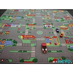 Auto HEVO Kinder Strassen Spielteppich 145x200 cm