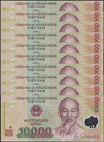 Vietnam 10,000 Dong X 10 PCS, Banknotes, Vietnamese,VND, Currency