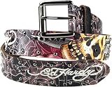 Ed Hardy Skull, Stud & Jet Swarovski Crystal Vintage Tattoo Belt Buckle