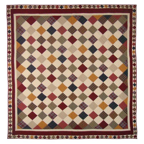 Patch Magic Queen Rustic Cabin Quilt, 85-Inch by 95-Inch