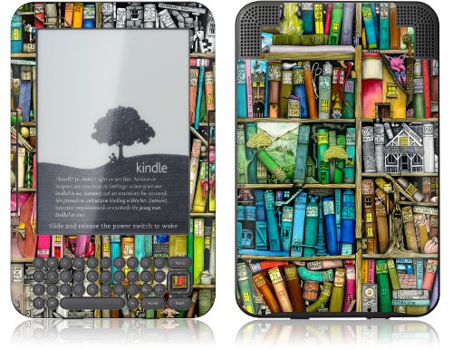 Gelaskins Protective Skin for The Kindle Keyboard - Bookshelf
