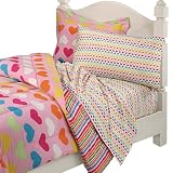 Girls Have a Heart Pink and Red Reversible Comforter Set
