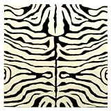Safavieh SOH435A Soho Collection 6-Feet Handmade New Zealand Wool Square Area Rug, Ivory and Black
