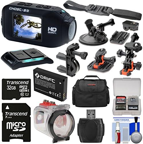 Drift Innovation HD Ghost-S Wi-Fi Digital Video Action Camera Camcorder + 32GB Card + Waterproof Case + Helmet, Handlebar &amp; Suction Cup Mounts + Battery Kit
