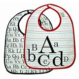Sugar Booger Baby Waterproof Mini Bib Gift Set of 2. Vintage Alphabet Feeding Collection. ORE Originals.