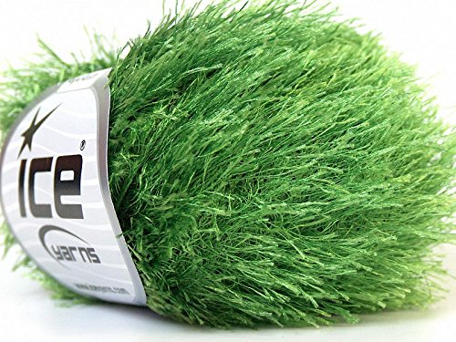 Grass Green Eyelash Yarn 50 Gram Ice 22787