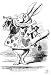 Sheet of 21 stickers 6.3 x 3.8cm each-Alice in Wonderland-White Rabbit, dressed as herald, blowing t
