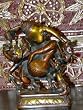 7" Ganesha Dancing Hindu God of Good Luck Brass Gold Copper