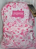 Jansport Classic Superbreak Backpack White and Pink Doodle