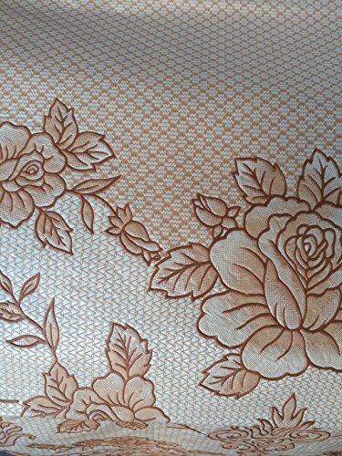 Deluxe Vinyl Tablecloth- 60" x 90" Oval (beige/brown) - Want It All