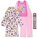 Shopkins Girls' Big Girls' 3-Piece Pajama Set with Robe, White/Pink, 7/8