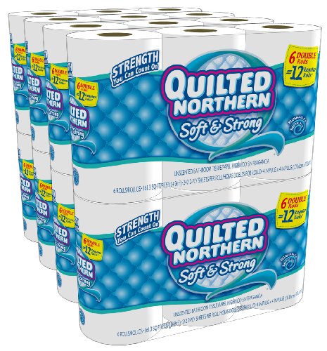 Quilted Northern Soft and Strong Double Rolls, 6 Rolls, Pack of 8 (48 Rolls) (Packaging May Vary)