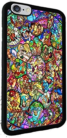 Disney All Characters Stained Glass Iphone 6 Rubber Case Black