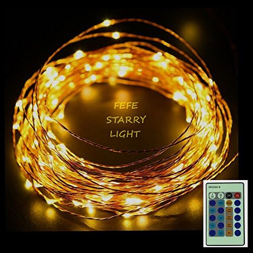 FEFE LED Starry STRING LIGHTS (100 Leds, 33 ft, Warm White) Copper Wire Lights IDEAL for DIY Décor Rope Lights Seasonal Decorative for Christmas Holiday, Wedding, Party