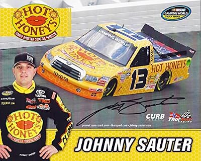 'AUTOGRAPHED 2013 Johnny Sauter #13 Hot Honey''s Racing (Camping World Truck Series) Signed Picture 8X10 NASCAR Hero Card with COA'