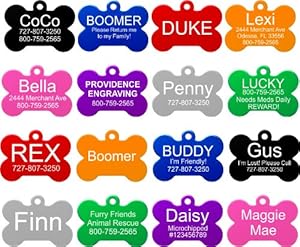 Pet ID Tags | 8 Shapes & Colors to Choose From | Dog Cat Aluminum