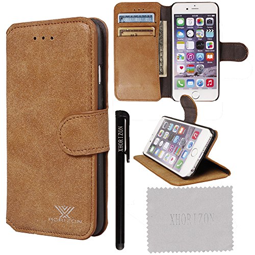 iPhone 6 Case - xhorizon® [Stand Feature] [Wallet Function] [Magnetic Closure] For iPhone 6 4.7" Premium Leather Slim Practical Wallet Phone Case Cover with Credit/Bussiness/ID Card Holder & Cash Holder ZY & xhorizon Stylus