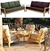 New Luxurious 6 Piece Teak Sofa Set - 3-Seater Sofa, 2 Lounge Chairs, 2 Ottomans and 35
