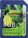 8 GB SD green memory SDHC Card Class 6 Retail Speicherkarte f&uuml;r Canon Digital IXUS 980 IS / IXUS 970 IS / IXUS 960 IS / IXUS 870 IS / IXUS 860 IS / IXUS 90 IS / IXUS 85 IS / IXUS 80 IS