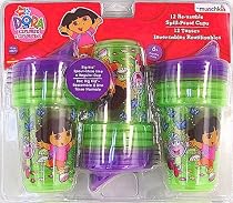 Dora the Explorer Spill Proof Cups with Lids 12 Re Usable Pack Nick Jr Licensed Product
