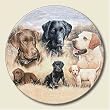Lazy Susan ~ Labrador Retrievers ~ decorative tempered glass ~ 16 inch diamet...